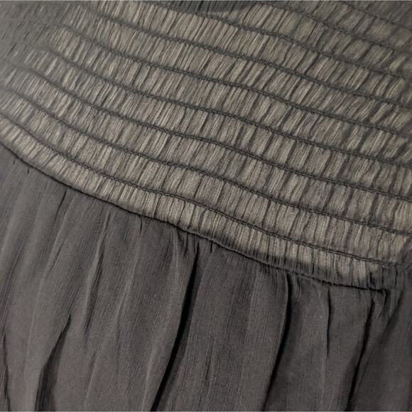 Women's H&M Semi Sheer Smocked Neck Dress Small Holiday Cocktail Formal Party - Picture 2 of 6